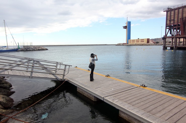 At the pier