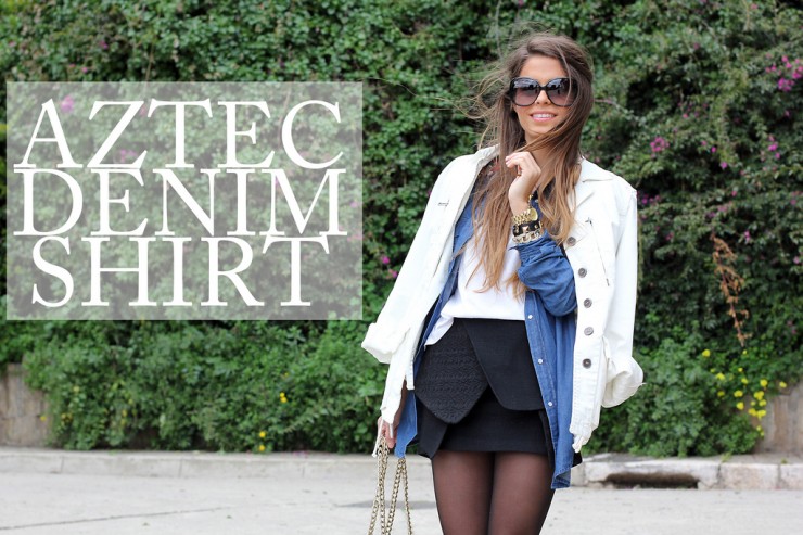 Aztec denim shirt