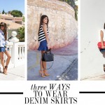 Three ways to wear denim skirts
