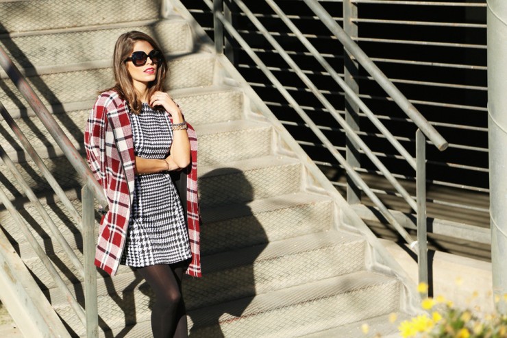 Mixing together : houndstooth & checkered prints