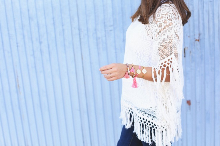 poncho fringed top