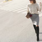 knitted midi skirt